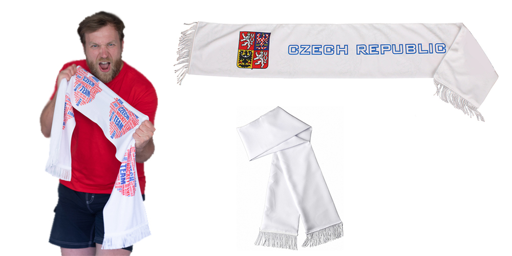 Fanouškovská šála Vyrobte si Fanouškovská šála s vlastním originálním potiskem